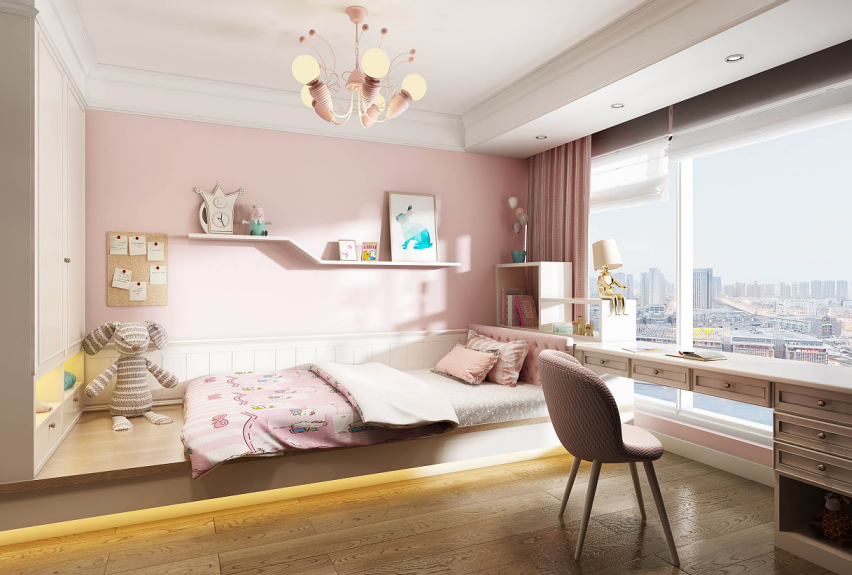 粉色儿童房卧室